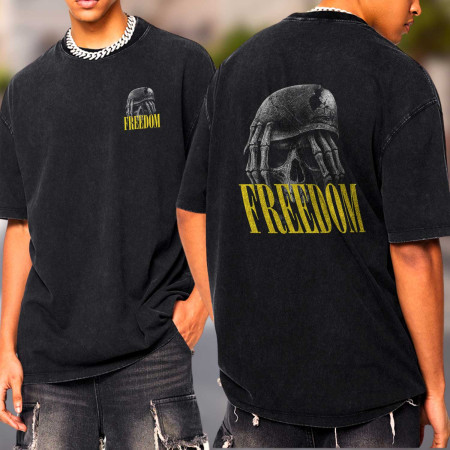 Freedom T-shirt délavé oversized homme