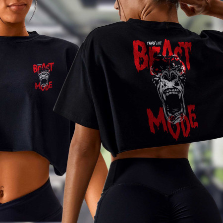 Beast mode Crop top délavé  oversized Femme