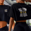 No pain No gain Crop top délavé  oversized Femme