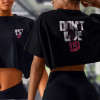 Dont give up Crop top délavé  oversized Femme