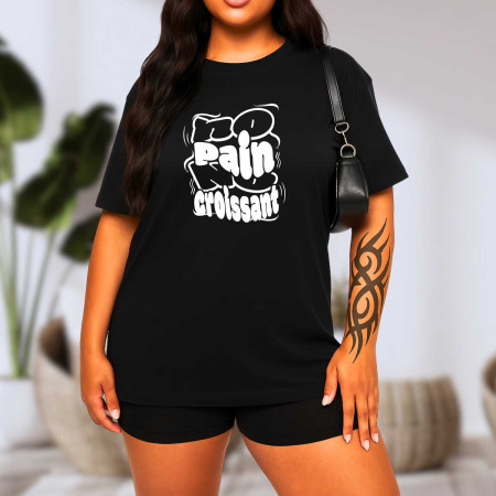 No pain no croissant T-shirt oversized Femme