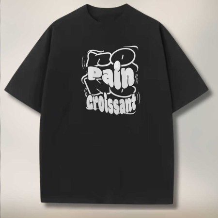 No pain no croissant T-shirt oversized Femme